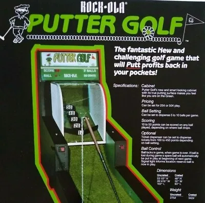 Putter Golf Arcade Flyer Art Print Promo Rock-Ola 1984 Original Golfer Artwork • $22.95