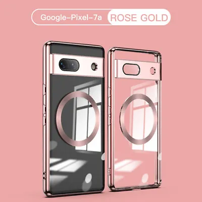 For Google Pixel 8 Pro/ 8 /7A Slim Plating MagSafe Crystal Clear Shockproof Case • $7.99