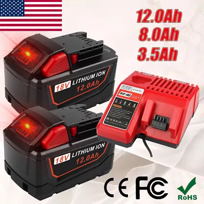 Battery For Milwaukee For M18 18V 12.0AH Extended Lithium 48-11-1812 Or Charger • $28.99