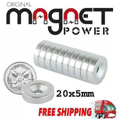 10x Strong Round Disc Magnets Ring Hole Rare Earth Neodymium Magnet 20 X 5mm • $24.95