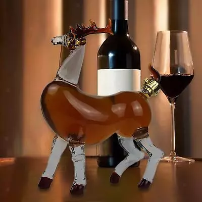 Animal Elk Wine Decanter Dispenser Restaurant Home Him Glass Liquor Decanter • $31.90