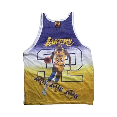 Vintage Magic Johnson Los Angeles Lakers Starter Mesh Tank Top Size XL • $50