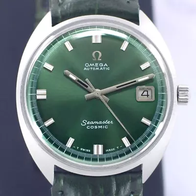 Omega Seamaster Cosmic Automatic 24 Jewels Cal.565 Date Green Dial Men's Watch • $560