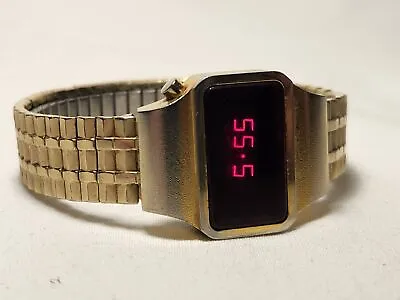 70s Vintage RED LED Digital Watch Ladies GALA Quartz Stretch Band WORKING • $89.99