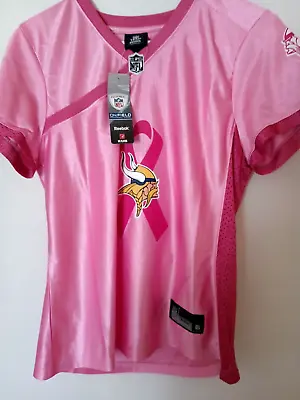 Minnesota Vikings Breast Cancer Ribbon & Heart Throwback Jersey Women Medium • $25