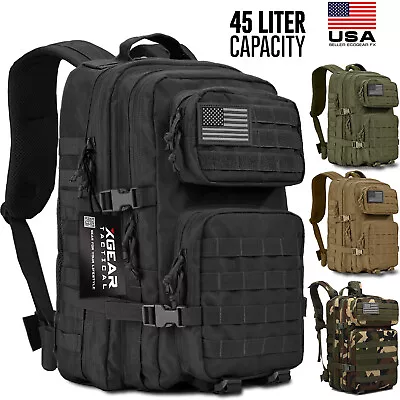 45L Large Military Tactical Backpack Army Molle Bag Rucksack 3 Day Assault Pack • $36.99