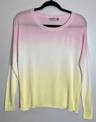 $22.49 • Buy Maude Vivante Ombre Sweater Size L Lightweight Pullover Drop Shoulder Rolled Hem