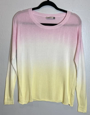 $22.49 • Buy Maude Vivante Ombre Sweater Size L Lightweight Pullover Drop Shoulder Rolled Hem