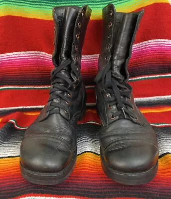 VTG Corcoran US Army Airborne Paratrooper Jump Combat Boots Black Leather 8.5 W • $80