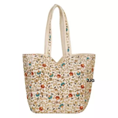 Handmade Floral Embroidered Tote Bag Boho Banjara Bag Boho Gypsy Bag Tote Bag • $40.84