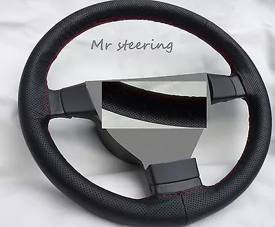 Fits Nissan Skyline R34 Black Perforated Leather Steering Wheel Cover Red Stitch • $35.68