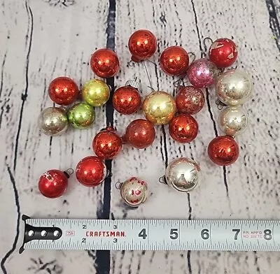 Vintage Christmas Mini Mercury Glass Ball Ornaments Lot Of 22 Feather Tree • $64.95