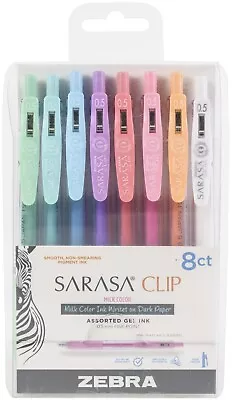 Zebra Sarasa Clip 0.5mm Fine Point Gel Ink Pens 8/Pkg-Milky • $14.99