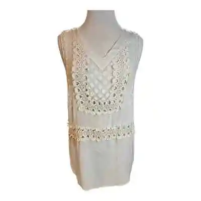 | Johnny Was | 4 Love And Liberty Cream Lace Embroidered Tunic SM • $49