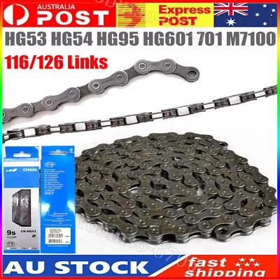 116/126 Links 9/10/11/12 Speed Bicycle Chain Mountain Bike MTB Deore Chain HG53 • $12.89