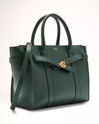 Mulberry 'BAYSWATER' Small Zippered Green Classic Grain Leather Bag $1650 - BNWT • $1250