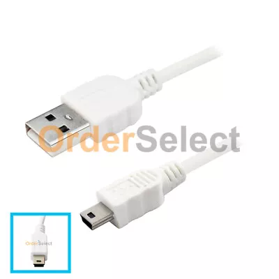 5 Pin Mini USB Cable Data Sync Charging Cord WHT For Camera Nuvi GPS PS3 MP3 • $3.19