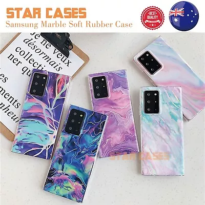 Fr Samsung S22Ultra S21Plus S20FE S10 Note Marble Silicone Shockproof Case Cover • $7.99