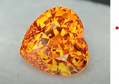 5.21 Ct HEART SHAPE MANDARIN GARNET AAA ORANGE RARE SIZE-L@@K @ VIDEO • $3907.50