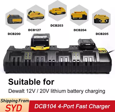 DCB104 20V Battery 4-Port Fast Charger Compatible With Dewalt 12V-20V Battery AU • $107.88