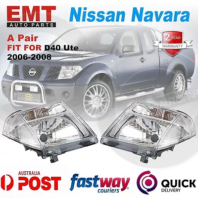 Pair Head Lights Front Lamps For Nissan Navara D40 D40T MNT Thai Built 2008~2014 • $209