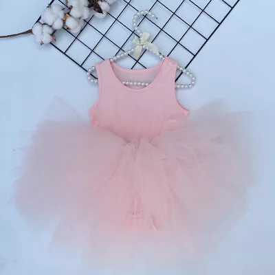 1st First Birthday Outfit Dress Smash Cake Party Weddi Tutu Bodysuit Romper Pink • $29.99