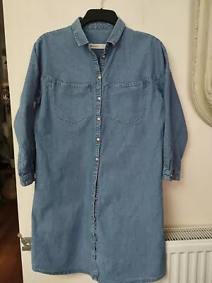 £5.99 • Buy ASOS Denim Oversized Dress Button Front 10