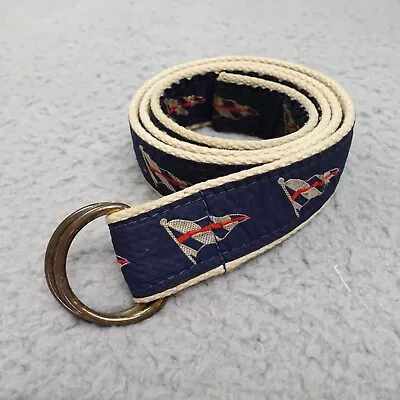 Leather Man Ltd D Ring Belt Nautical Flag Sailing Canvas Vintage Mens Womens S • $19.06