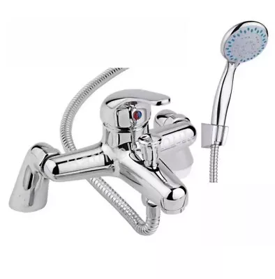 Luxury Bathroom Sink Bath Mix Tap Shower Mixer Taps With Hose And Shower Head. • £20.99