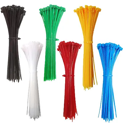 100Pcs Cable Ties Nylon Plastic Zip Tie Wraps Strong Fastner Zip Strap • £60.19