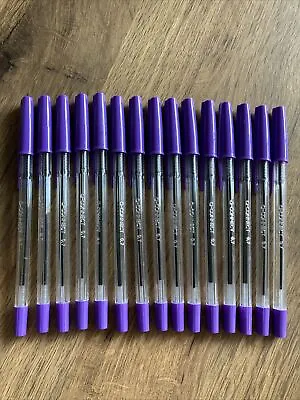 Q Connect 0.7mm Medium Point Voilet Ballpoint Pens ( PKT 15 PENS ) KF11497 B/NEW • £6