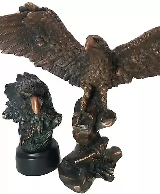 Bald Eagle Metal Bronze Statue Figurine Set 8  Collectibles Lot 2 • $368