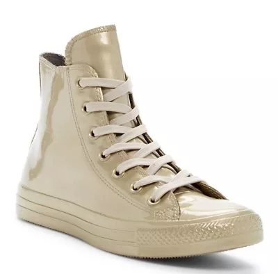 CONVERSE Metallic Light Gold Hi Top Sneakers Woman Size 5 Or 5.5 NWB $75 • $44
