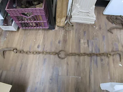 Vintage Logging Chain W/Two Hammer-In Dog Hooks 54  • $80