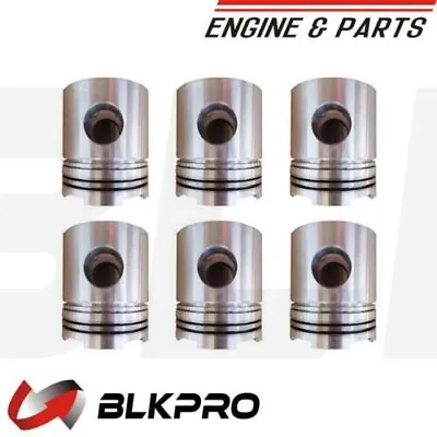 6* Pistons + Piston Ring Sets For Cummins NT N855 NTC NH Big Cam 3048650 3804409 • $1018.39