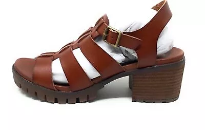 MIA Shoes Womens Tahna Lug Strappy Dress Sandals Leather Size 10 • $33.99