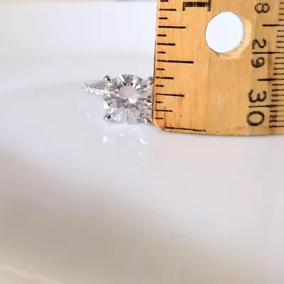 QVC Diamonique Epiphany Platinum Clad 2 Ct. Hidden Halo Ring -Size 8 -Never Worn • $28