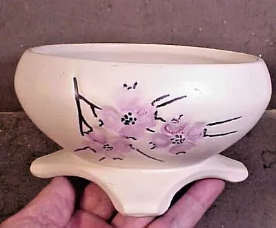 McCoy Pink Dogwood Blossoms Low Footed Bowl Planter • $14.99