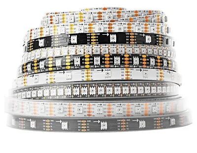 15 Meters LED Strip Individually Addressable Black Or White PCB Silicone Parts • $141.94