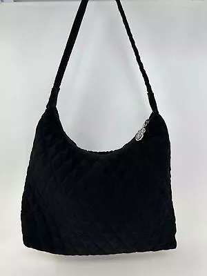 Vera Bradley Purse Black Quilted Handbag Shoulder Bag Medium Classic Gothcore • $24