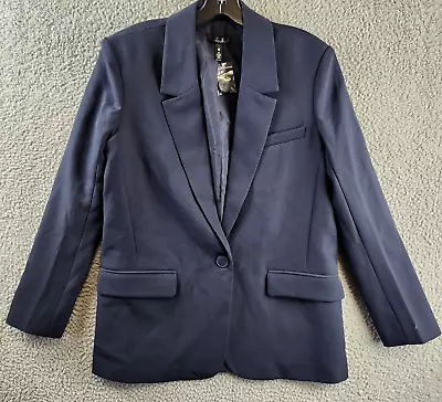 AQUA Suit Up Blazer Women's Small Navy Blue Notch Lapel One Front Button Closure • $58.76