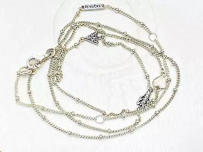 Authentic Pandora CZ Beaded SPARKLING ARROW Sterling Silver Necklace 397795 60cm • $75