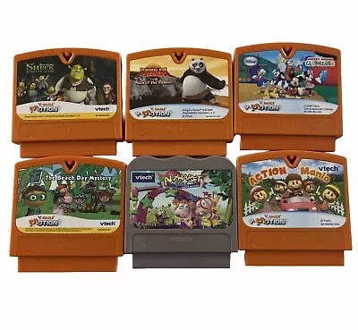 Lot Of 6 VTech V Smile Game Cartridges SHREK Kung FU Panda Mickey Mouse & More • $23.99