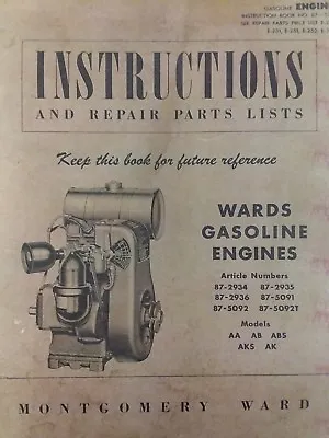Wisconsin Montgomery Ward Tractor Engine AA AB ABS AKS AK Service & Parts Manual • $48.99