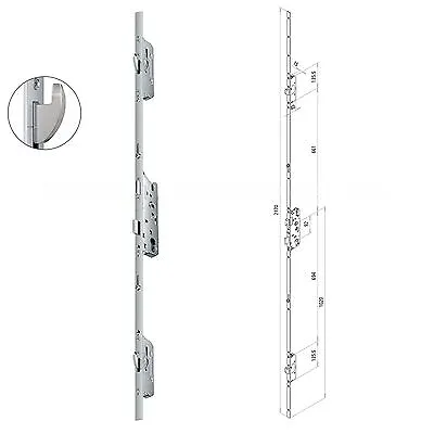 Multipoint Door Lock Fuhr 856 2 Roller Cam 2 Hook Type 3 UPVC 35mm Backset 92PZ • £94.28