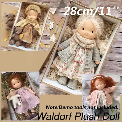 28cm 11'' Waldorf Plush Doll Handmade Cotton Play Toy Girl Birthday Gift New • £23.98