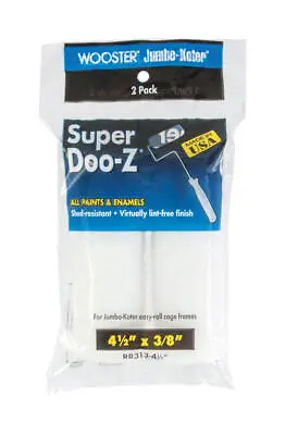 Wooster Super Doo-Z Fabric 4-1/2 In. W X 3/8 In. Trim Paint Roller Cover 2 Pk • £8.50