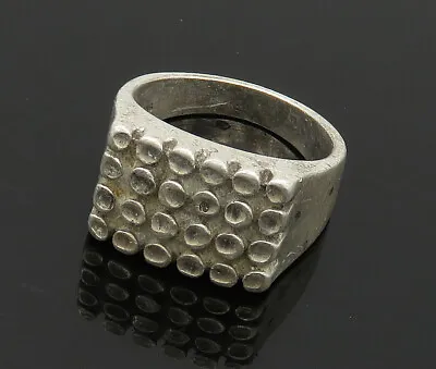KABANA 925 Silver - Vintage Sculpted Square Dome Band Ring Sz 10 - RG19779 • $65.11