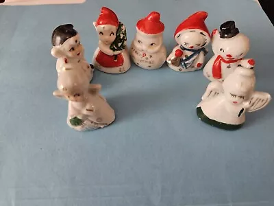 VTG Christmas Commdore Card Place Holders Figurine- Japan- Lot Of 7 Pieces • $55