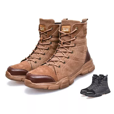 Suystex Men Safety Boots Army Military Tactical Steel Toe Cap Combat Work Shoes • $42.98